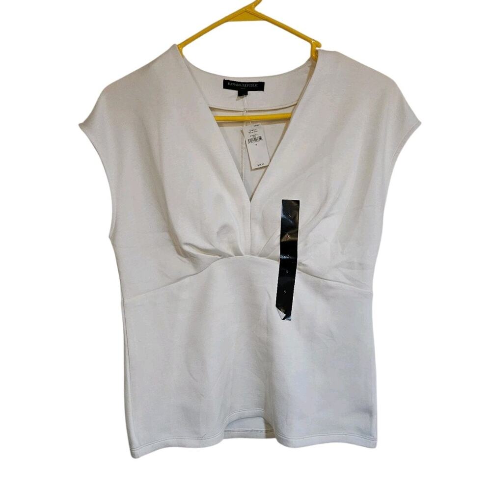 NWT Banana Republic Scuba Sleevless Top Shirt Blouse Snow Day Small MSRP $55